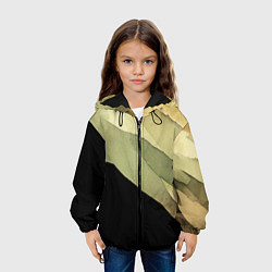 Куртка с капюшоном детская Акварельные полосы на черном фоне, цвет: 3D-черный — фото 2