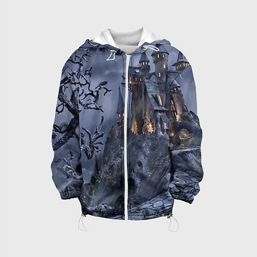 Детская куртка Старый заброшенный замок - Halloween / 3D-Белый – фото 1