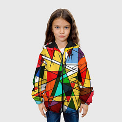 Куртка с капюшоном детская Грубый абстрактный фон, цвет: 3D-черный — фото 2