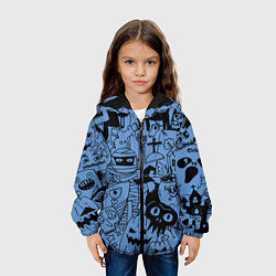 Куртка с капюшоном детская Composition on the theme of Halloween, цвет: 3D-черный — фото 2