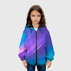 Куртка с капюшоном детская Абстракция Неон соты, цвет: 3D-черный — фото 2
