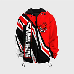 Куртка с капюшоном детская Samurai - Киберпанк 2077 - Красный спорт, цвет: 3D-черный