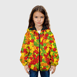 Куртка с капюшоном детская Острый перц Хабанеро, цвет: 3D-черный — фото 2