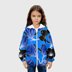 Куртка с капюшоном детская Растительная композиция - минимализм, цвет: 3D-белый — фото 2