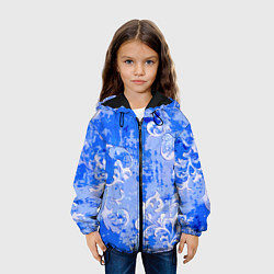 Куртка с капюшоном детская Растительный орнамент - паттерн, цвет: 3D-черный — фото 2