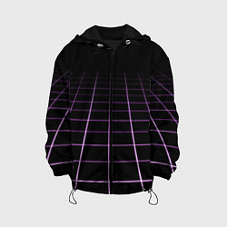 Куртка с капюшоном детская Неоновая сетка - оптическая иллюзия, цвет: 3D-черный