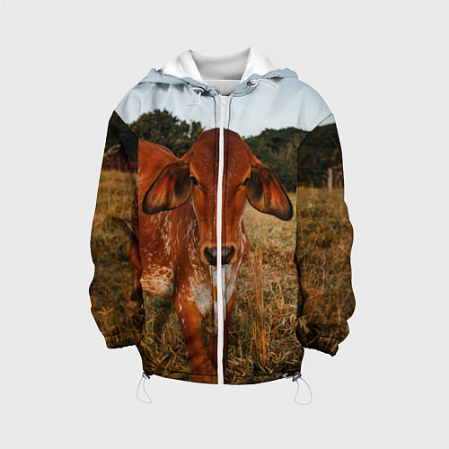 Детская куртка Коровка на поле / 3D-Белый – фото 1