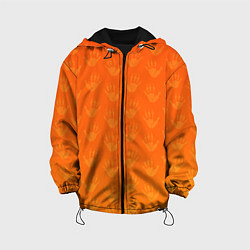 Куртка с капюшоном детская Лапки опоссума оранжевые, цвет: 3D-черный