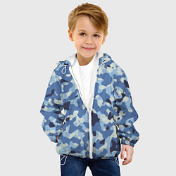 Куртка с капюшоном детская Камуфляж ВМФ цифра крупный, цвет: 3D-белый — фото 2