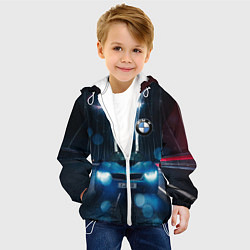 Куртка с капюшоном детская Бэха на ночной дороге попала под ливень, цвет: 3D-белый — фото 2