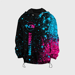 Куртка с капюшоном детская Mass Effect - neon gradient: по-вертикали, цвет: 3D-черный
