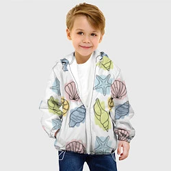 Куртка с капюшоном детская Морские обитатели, цвет: 3D-белый — фото 2
