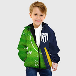 Куртка с капюшоном детская Atletico Madrid football field, цвет: 3D-черный — фото 2