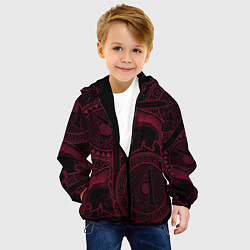 Куртка с капюшоном детская Спарта - с мечем и щитом, цвет: 3D-черный — фото 2