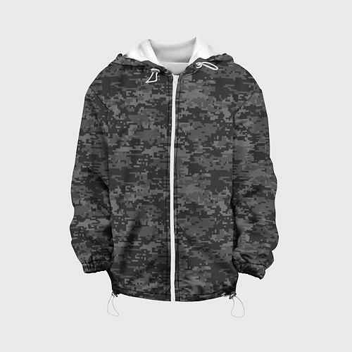 Детская куртка Камуфляж AOR-2 серый пиксель / 3D-Белый – фото 1