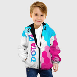 Куртка с капюшоном детская Dota neon gradient style: по-вертикали, цвет: 3D-черный — фото 2