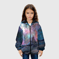 Куртка с капюшоном детская Снежная вершина и бесконечное космическое простран, цвет: 3D-черный — фото 2