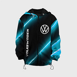Куртка с капюшоном детская Volkswagen неоновые лампы, цвет: 3D-черный