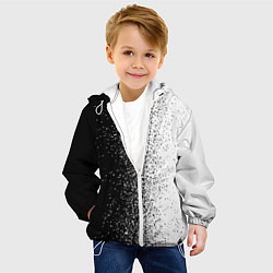 Куртка с капюшоном детская Брызги красок - Черно-белый, цвет: 3D-белый — фото 2