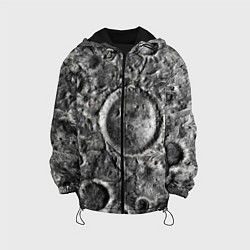 Куртка с капюшоном детская Поверхность луны, цвет: 3D-черный