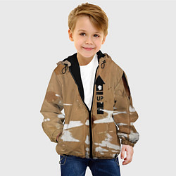 Куртка с капюшоном детская Стрелка вверх на рваном картоне - авангард, цвет: 3D-черный — фото 2