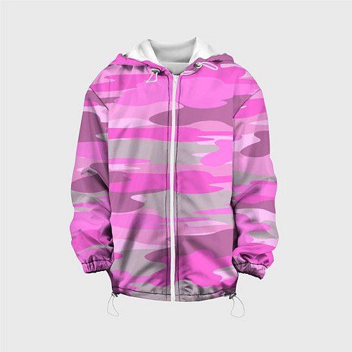 Детская куртка Милитари детский девчачий розовый / 3D-Белый – фото 1