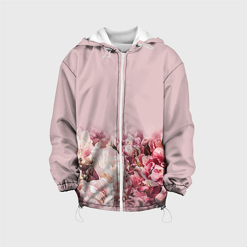 Детская куртка Нежные розовые цветы в букете / 3D-Белый – фото 1