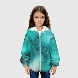 Куртка с капюшоном детская Брызги зеленой краски, цвет: 3D-белый — фото 2