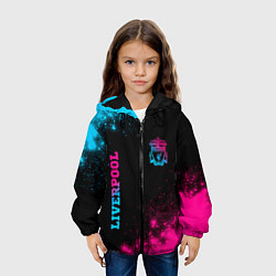 Куртка с капюшоном детская Liverpool - neon gradient: надпись, символ, цвет: 3D-черный — фото 2