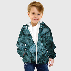 Куртка с капюшоном детская Голубые кристаллы, цвет: 3D-белый — фото 2