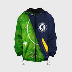 Куртка с капюшоном детская Chelsea football field, цвет: 3D-черный