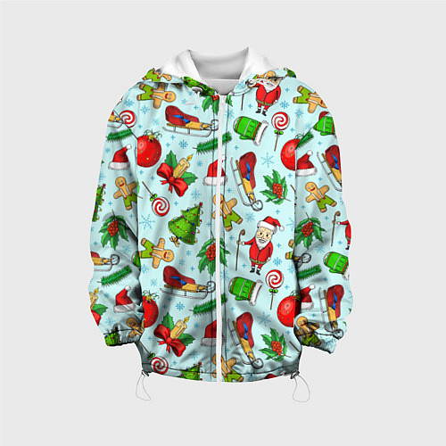 Детская куртка Новогодний паттерн / 3D-Белый – фото 1