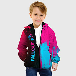Куртка с капюшоном детская Fallout - neon gradient: по-вертикали, цвет: 3D-черный — фото 2