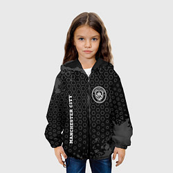 Куртка с капюшоном детская Manchester City sport на темном фоне: надпись, сим, цвет: 3D-черный — фото 2