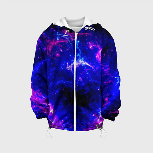 Детская куртка Неоновый космос со звездами / 3D-Белый – фото 1