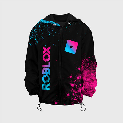 Детская куртка Roblox - neon gradient: надпись, символ / 3D-Черный – фото 1