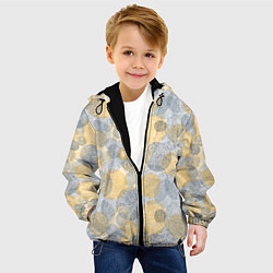 Куртка с капюшоном детская Круги с рисунком отпечатков пальцев, цвет: 3D-черный — фото 2