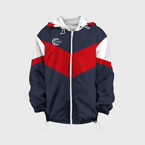Детская куртка FIRM темно-синий с красной полосой / 3D-Белый – фото 1