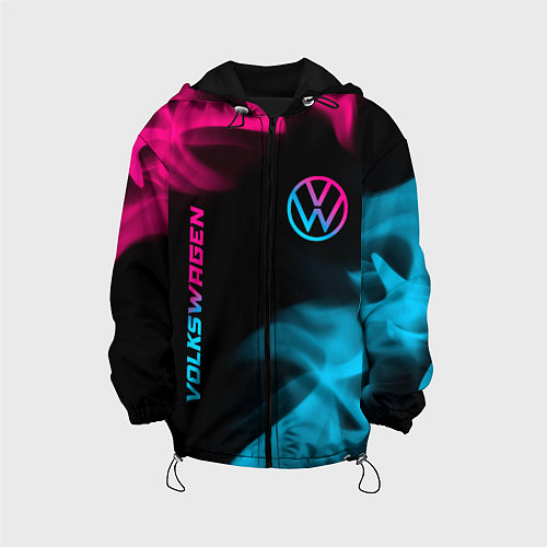 Детская куртка Volkswagen - neon gradient: надпись, символ / 3D-Черный – фото 1