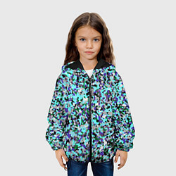Куртка с капюшоном детская Абстрактные разноцветные пятна, цвет: 3D-черный — фото 2
