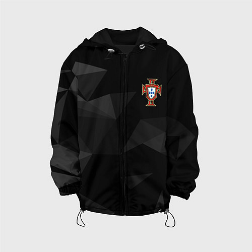 Детская куртка Сборная Португалии треугольники / 3D-Черный – фото 1