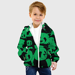 Куртка с капюшоном детская Panda green pattern, цвет: 3D-белый — фото 2