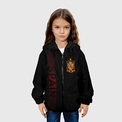 Куртка с капюшоном детская Сборная Испании боковая полоса, цвет: 3D-черный — фото 2