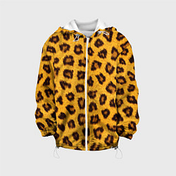 Куртка с капюшоном детская Текстура леопарда, цвет: 3D-белый