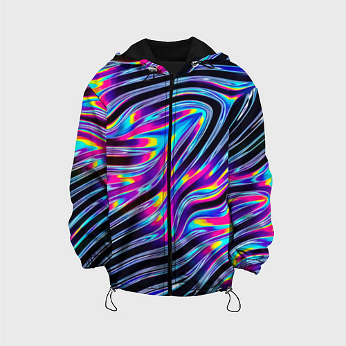Детская куртка Голографические полосы / 3D-Черный – фото 1