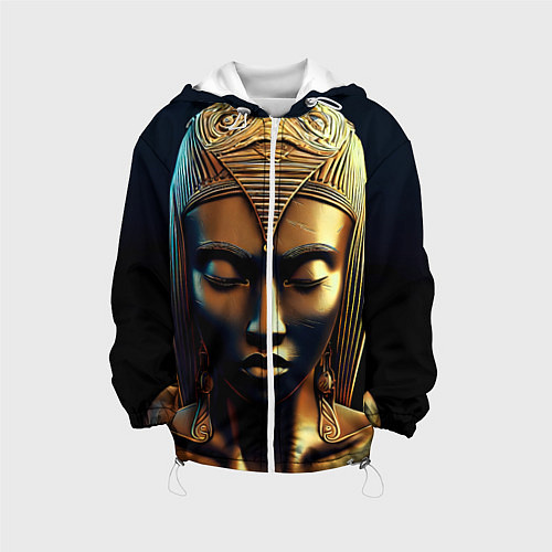 Детская куртка Нейросеть - золотая статуя египетской царицы / 3D-Белый – фото 1