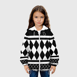 Куртка с капюшоном детская Узор Кена Рюгуджи, цвет: 3D-белый — фото 2