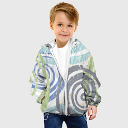 Куртка с капюшоном детская Паттерн разноцветных кругов, цвет: 3D-белый — фото 2