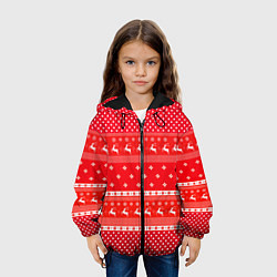 Куртка с капюшоном детская Праздничный красный свитер, цвет: 3D-черный — фото 2