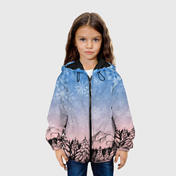 Куртка с капюшоном детская Зимнее настроение, цвет: 3D-черный — фото 2